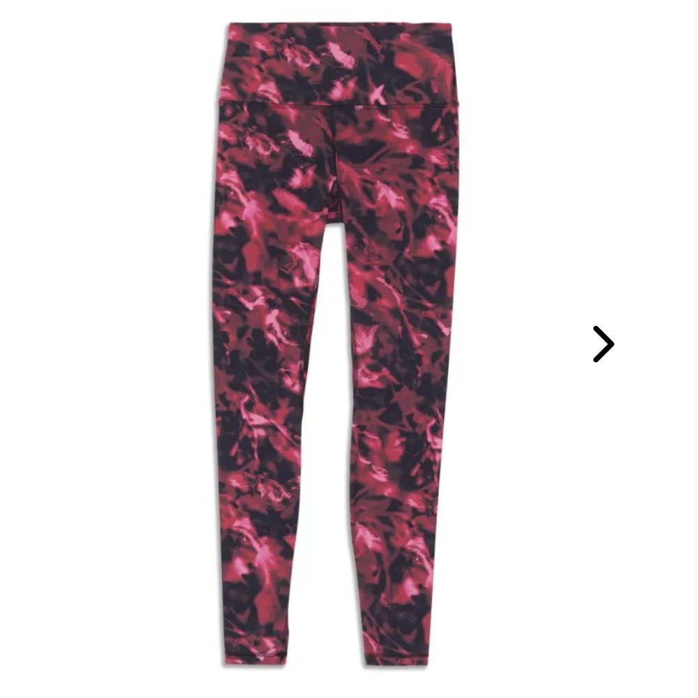 Lulu Lemon Black and Pink Printed Align Leggings Size 4